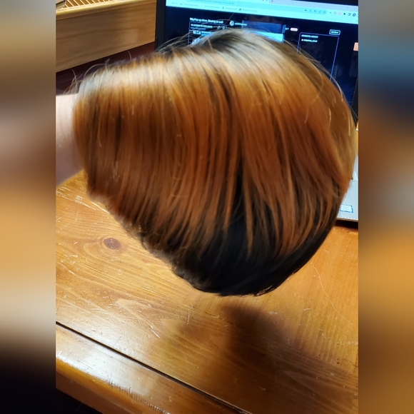 Short Bob Pixie Cut  ombre golden top to black wig 10" Synthetic - Picture 11 of 16